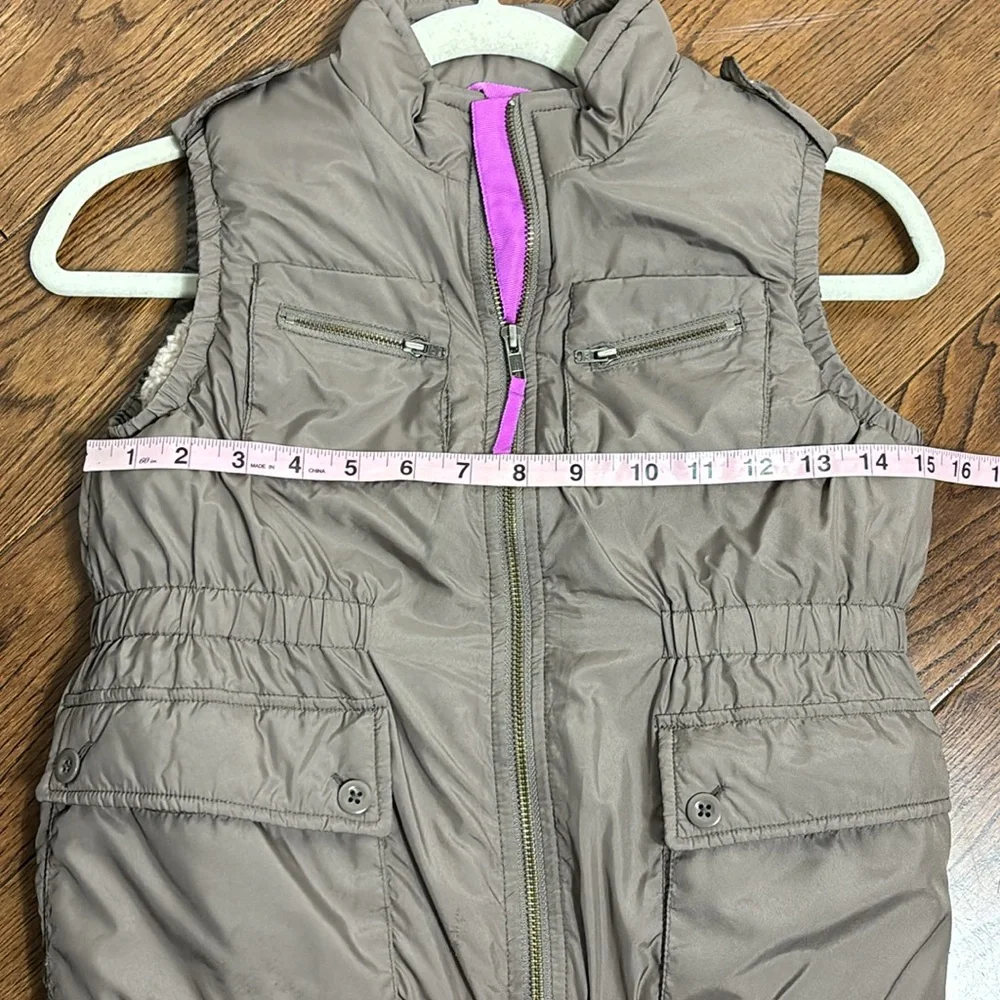 CREWCUTS Girls Puffer Vest fleece lined size 10 girls zip up vest stretch waist